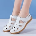 thumbnail image 3 of EKVAHL Women's Closed Toe Fisherman Sandals, Leather Cutout Ankle Strap Non-Slip Wedges, Orthopedic Arch Support Beach Summer Walking Shoes White, 3 of 6
