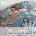 thumbnail image 5 of Blue Shell Coastal Duvet Cover Set, Summer Beach Nautical Starfish Coral Soft Duvet Cover Twin Size Bedding Set 4 Pieces, 1 Quiltcover and 2 Pillowcases with Zipper, 1 Bed Sheet for All Seasons, 5 of 9