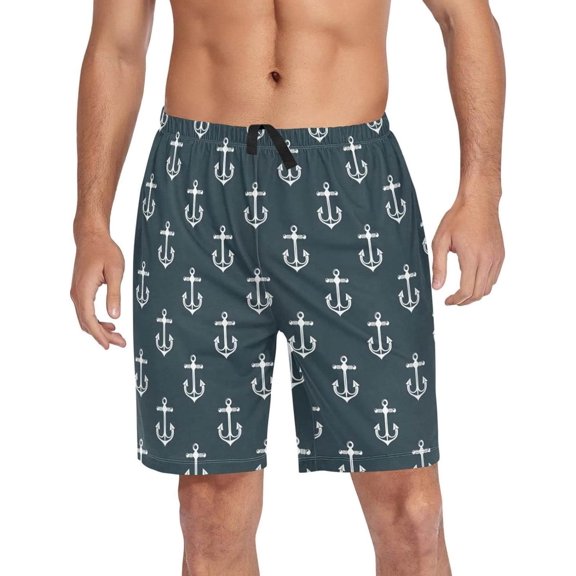 GZHJMY Anchor Pajama Pants Short for Men, Lounge Pants Lightweight Men Pajama Bottoms with Drawstring Pockets, Christmas New Year Birthday Gifts, XX-Large