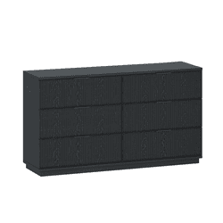 Better Homes & Gardens Lillian Fluted 6 Drawer Dresser, Black Finish
