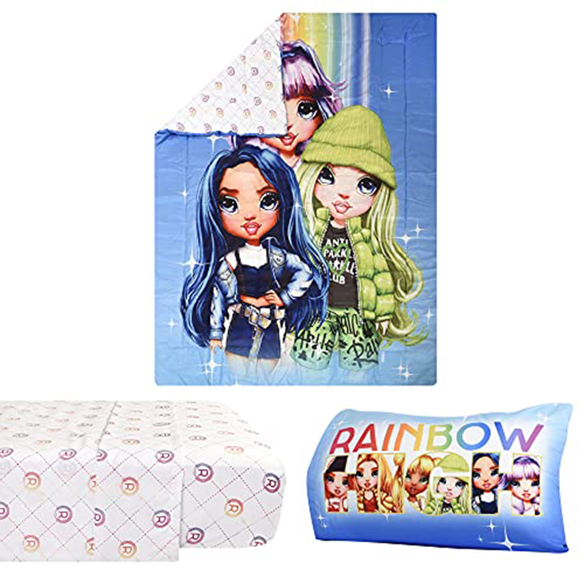 Rainbow High Officially Licensed Single Duvet Cover Set | Reversible 2 Sided Glow Rainbow Design With Matching Pillowcase, Soft And Durable Polycotton