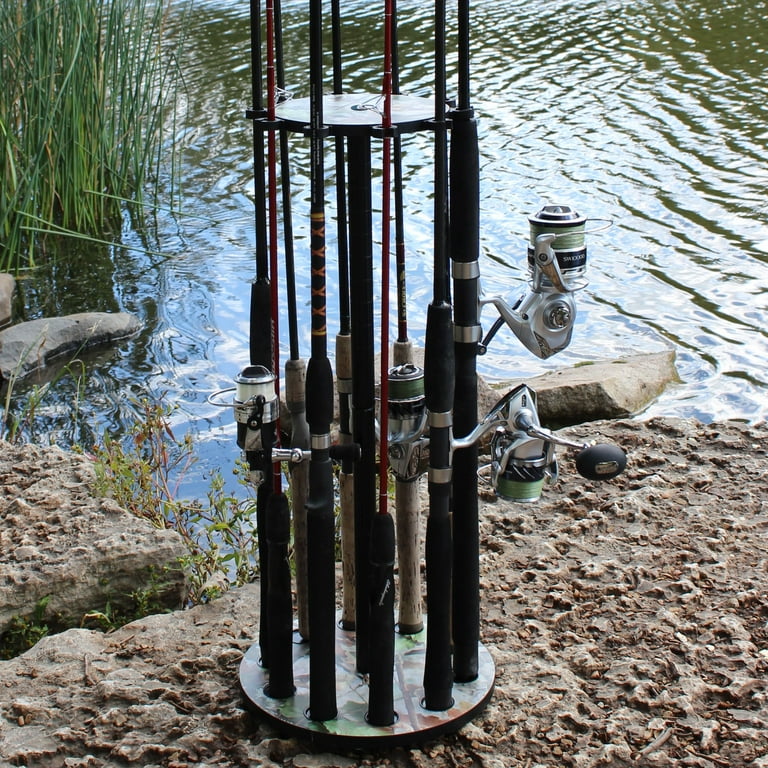 Rush Creek Creations 10-Rod Round Fishing Rod Storage Rack, Camo