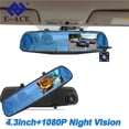 thumbnail image 2 of CNKOO E-ACE Dash Cam 4.3 Inches Car DVR Rearview Mirror Driving Recorder Dual Lens Front and Rear Camera Video Recorder Black Box, 2 of 7