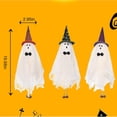 thumbnail image 4 of Halloween Decorations - Spooky White Witch Ghost Hanging Decor - Ghost Witch Hat Halloween Party Decorations for Home Tree Garden Yard Lawn (3PCS Colorful), 4 of 9