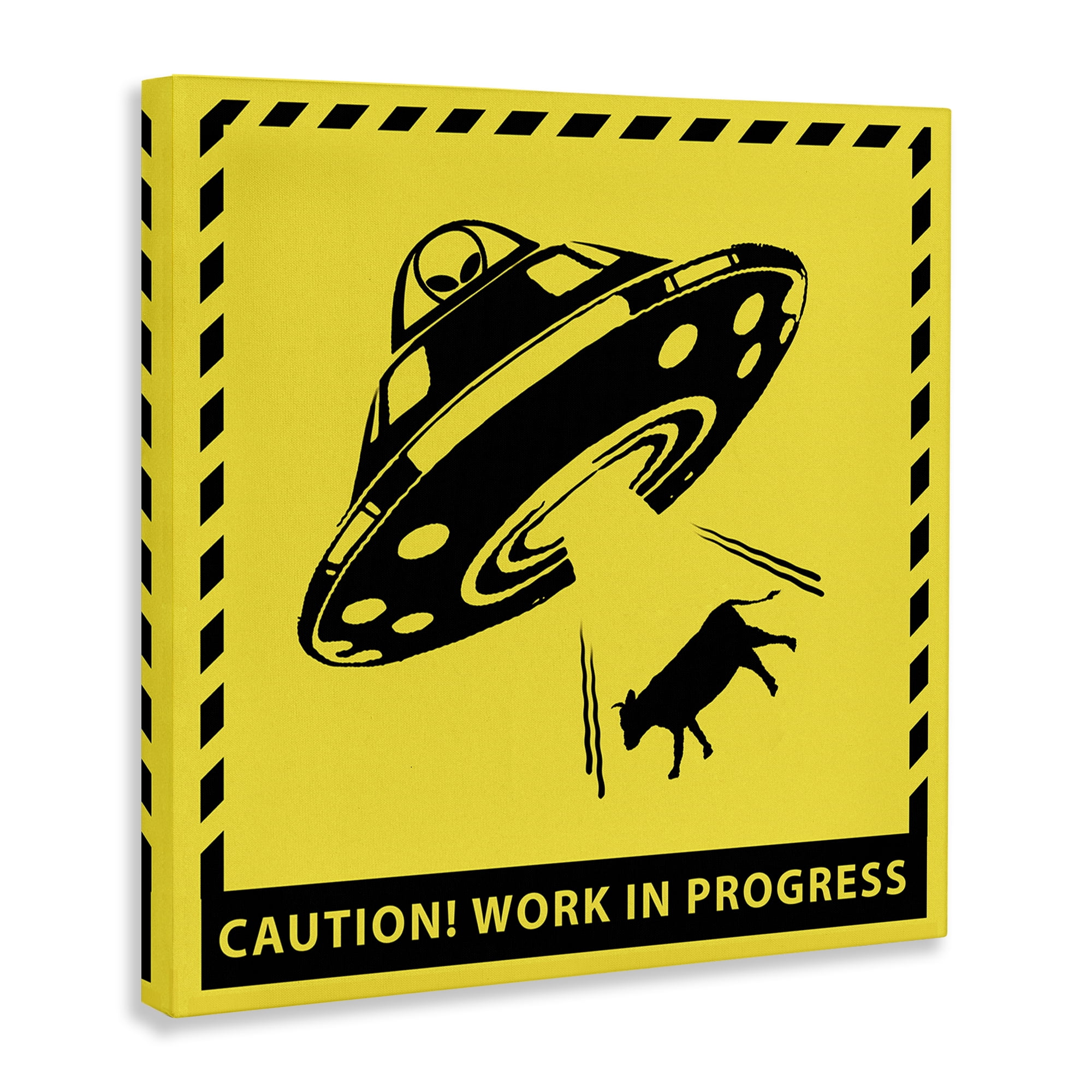 Stupell Industries Work In Progress UFO Novelty & Humor Painting Wrapped Canvas Art Print Wall Art, 30 x 30