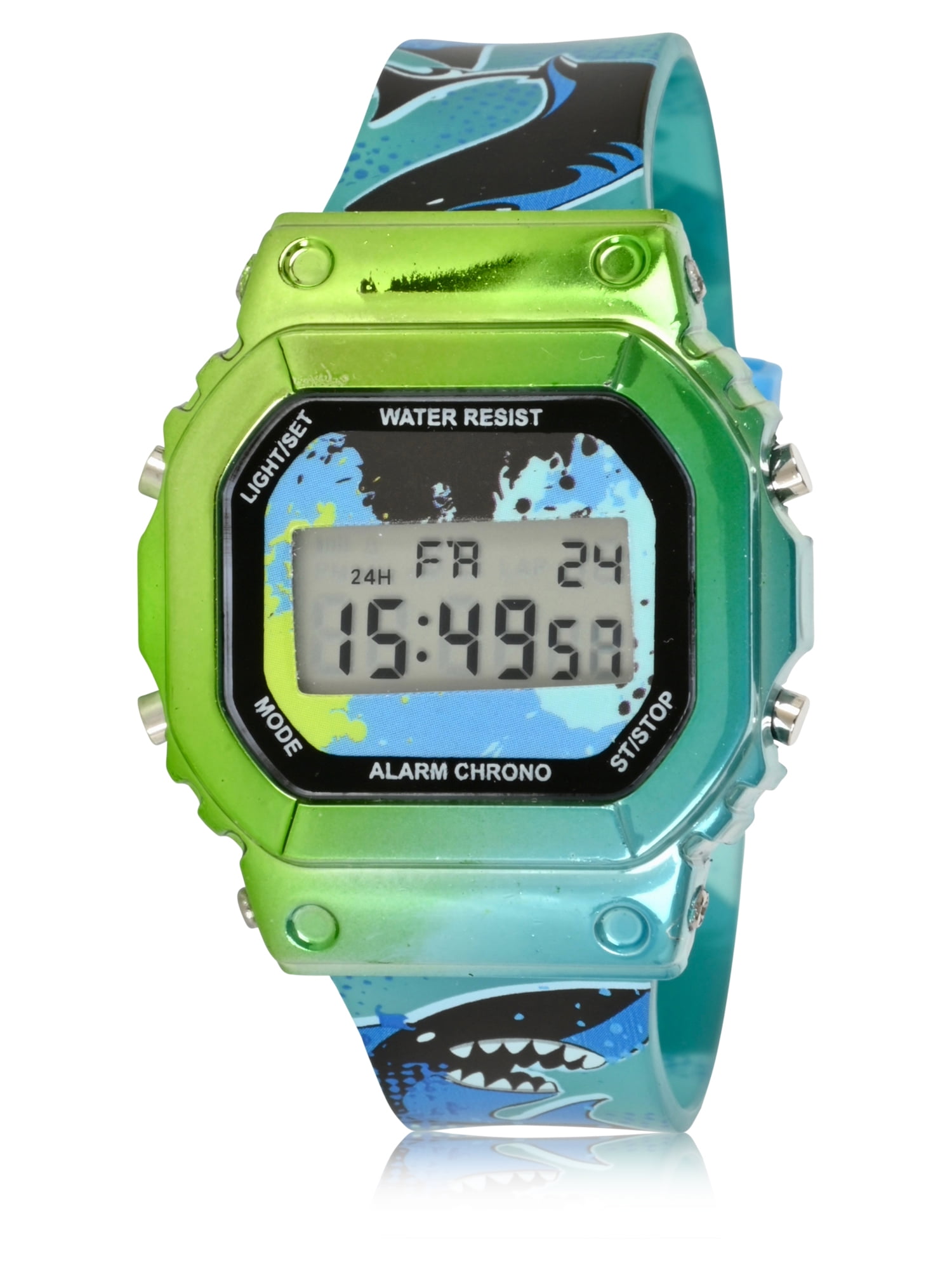 Wonder Nation Unisex LCD Watch with Color Changing Shark Strap - WN4180WM