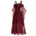 Womens Halloween Costumes 2024 Lace Up Steampunk Gothic Clothes Batwing
