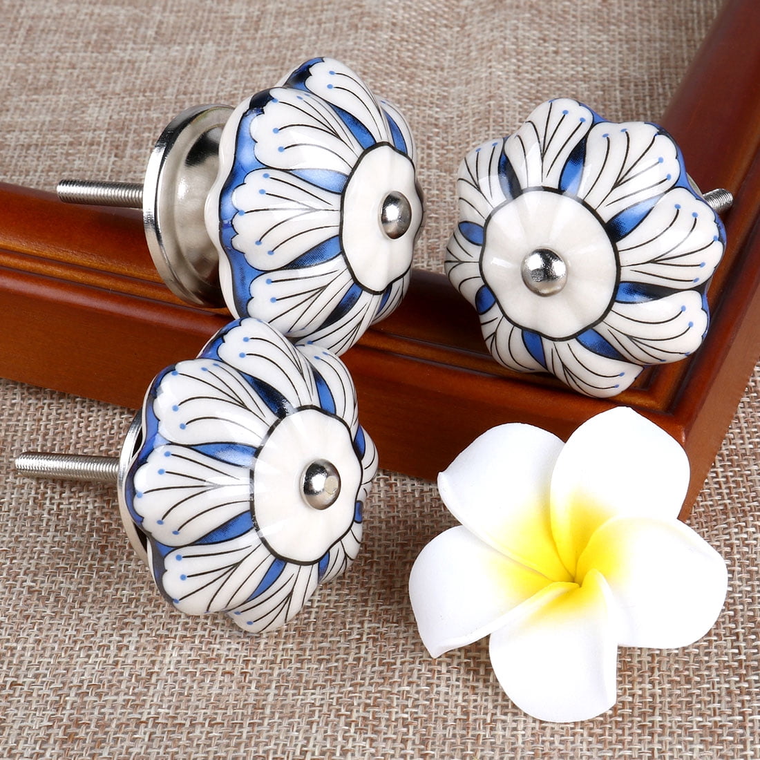 Unique Bargains 1 Pack Painted Ceramic Drawer Cupboard Cabinet Knob Handle Doorknobs