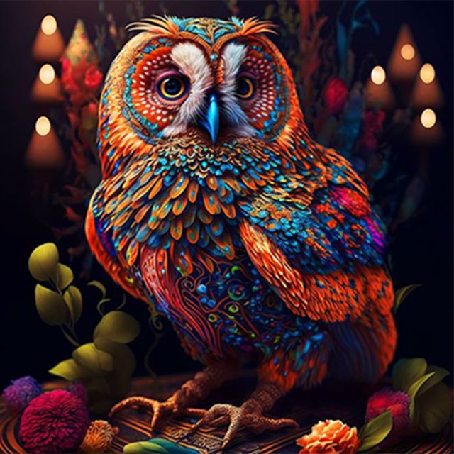 Pintura de diamante 5D DIY Kit de búho de taladro redondo completo Arte Decoración del hogar (sz3566) FLhrweasw Nuevo