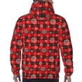 thumbnail image 7 of Wukai Snowflakes On A Buffalo Plaid Print Men Hoodies Fleece Sweatshirts Long Sleeve Sweaters Pullover Fall Outfits Winter Clothes-X-Large, 7 of 7