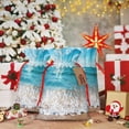 thumbnail image 5 of Fuzoiu Sunny Ocean Waves Print Christmas Gift Bag,Burlap Gift Bag with Drawstring Closure & Hang Tag,Perfect for Holidays, Birthdays, and Special Occasions-Small, 5 of 7