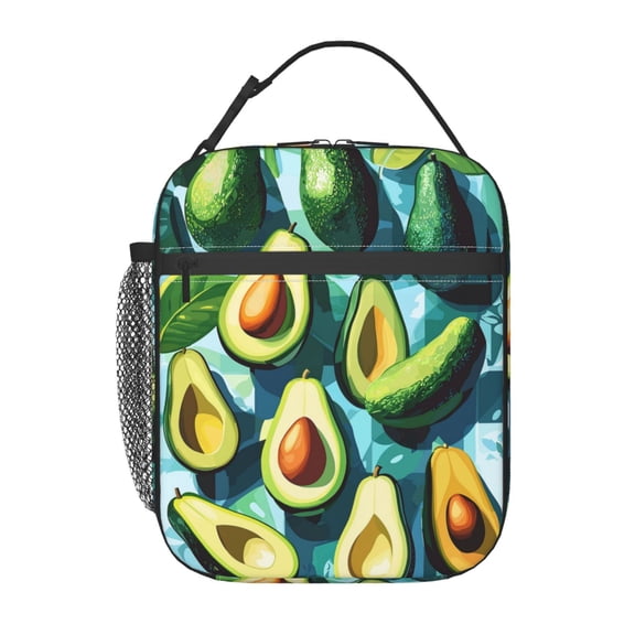 DIY Avocado Decor Lunch Box Reusable Portable Lunch Bag Tote Bag for Work Picnic Hiking