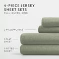thumbnail image 5 of Ultra Soft & Stretchy Jersey Cotton Bed Sheets Set Wrinkle Free & Breathable Full Sage Bedding by Comfort Canopy, 5 of 9