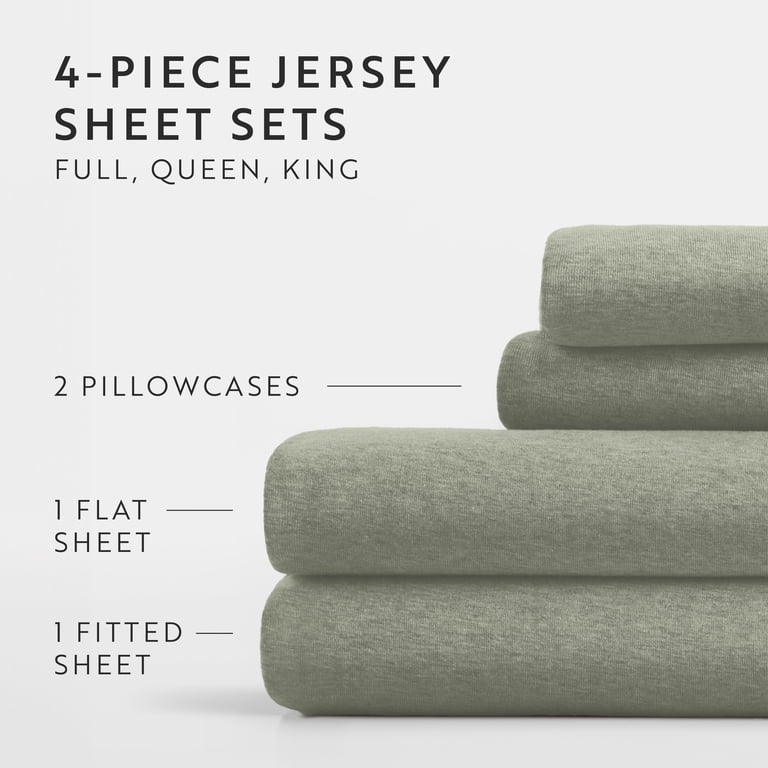 Comfort Canopy Jersey Cotton Queen 4-Piece Sheet Set in Sage photo 4