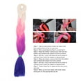 thumbnail image 3 of Extensiones de cabello trenzado sintético, Color degradado, color blanco, rosa, Morado, azul oscuro, Jumbo, trenzas torcidas, 3 of 11