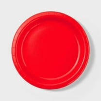 20ct 8.5" Disposable Dinner Plates Red