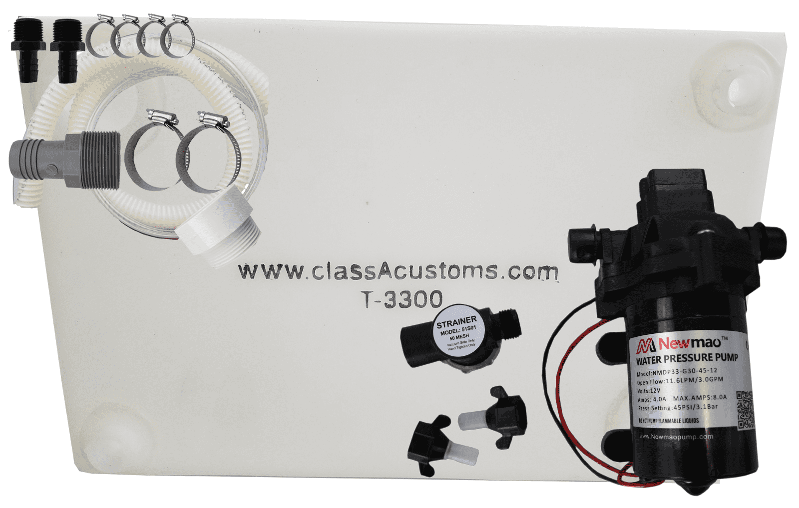 Class A Customs 33 Gallon RV Concession Fresh Water Tank with