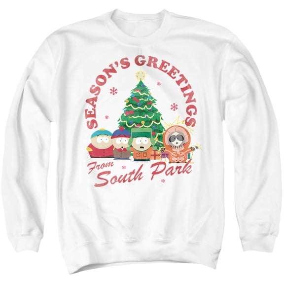 South Park Group Christmas Unisex Adult Crewneck Sweatshirt, White, Small