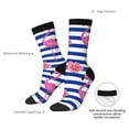 thumbnail image 2 of Yiaed Pink Flamingo Print Great elasticity Crew Socks Sports socks for Men and Women, 2 of 5