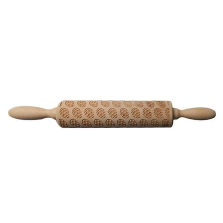 

Wooden Rolling Pin Beautiful Printing Rolling Pin for Home Store Baking (Easter Egg Pattern)