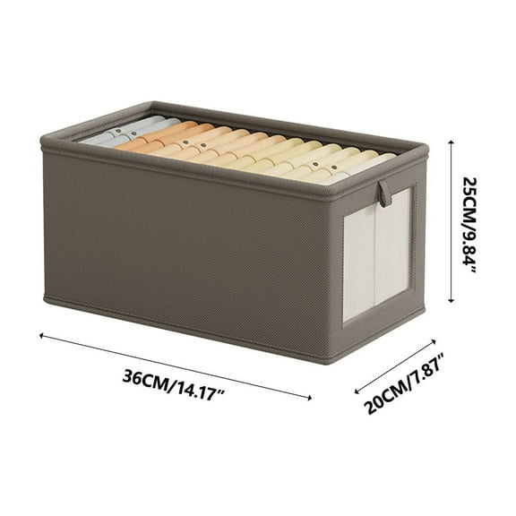 Zmeidao Clothing Storage Bins, Oxford Clothing Storage Box with Lid, Large Fabric Storage Box Preferred for Home Storage, Stackable Clothes Container Organizer with Clear Window