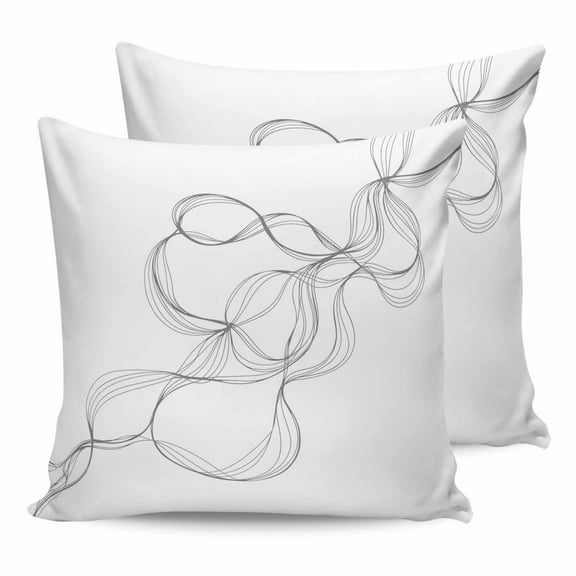 Outdoor Pillow Covers Pack of 2, Abstract Minimalist Line on White Waterproof Throw Pillowcase Cushion Cases, Modern Art Decorative Pillow Cover for Couch Sofa Home Bed Patio