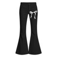 thumbnail image 4 of Landzoo Girls Flared Pants Bowknot Graphic Slim Fit High Waisted Fall Casual Kid Girls Trousers, 4 of 4