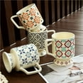 thumbnail image 5 of 13.5 oz Vintage Ceramic Coffee Mug, Stackable Design, Dishwasher Safe, 5 of 7
