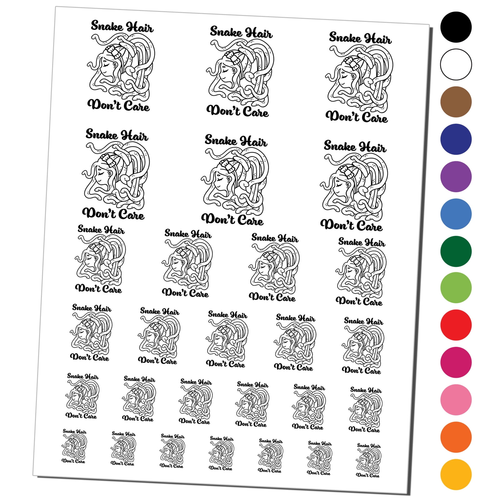 Medusa Snake Hair Don T Care Water Resistant Temporary Tattoo Set Fake Body Art Collection Black Walmart Com