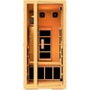 JNH Lifestyles Joyous 1 Person Infrared Sauna w/ LED and Bluetooth Sound System