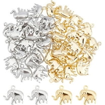 40pcs 2 colors Elephant Pendants 201 Stainless Steel Charms Metal Animal Pendants for DIY Necklace Jewelry Making 304 Stainless Steel