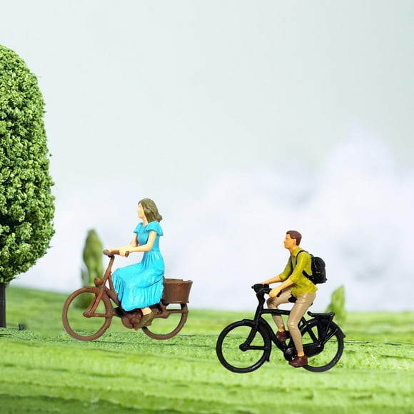 Figura Realista de Escala 1/87 CUTICAT Modelo de Personas en Miniatura Ornamento de Ciclismo
