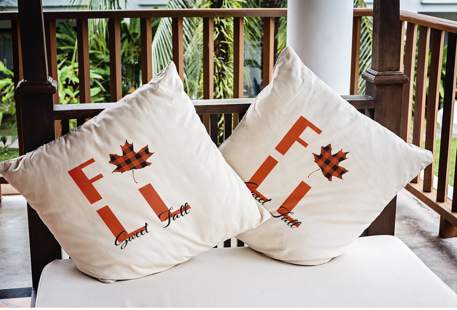 20" x 20" Simply Daisy Sweet Fall Polyester Indoor/Outdoor Pillow, Harvest Orange Qty 1