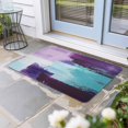 thumbnail image 2 of Purple Turquoise Doormat Outdoor Entrance 20"x31.5", Geometric Modern Abstract Oil Painting Absorb Moisture Dirt Door Mats, Non-Slip Rubber Backing Floor Mats Indoor, Low-Profile Front Door Rugs, 2 of 9