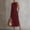 Red, variant on Women's Sleeveless High Neck Lace Trim Midi Dress Casual Summer Vacation Shift Dress with Pockets and Side Slits