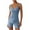 Light Blue, variant on Women's Workout Rompers Seamless Ribbed Sleeveless Square Neck Yoga Athletic Short Jumpsuits One Piece Bodysuits