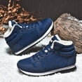 thumbnail image 6 of Xfvqtps Men and Womens Warm Sneakers High Top Lamb Wool Plush Fleece Line Lace Up Lightweight Non Slip Winter Shoes Korean Cotton Shoes Snow Boots Blue, 6 of 7