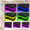 thumbnail image 6 of VanAcc Coffee Table with LED Light, Modern High Gloss Finish Center Table with 2-Tier Storage Space, Coffee Table for Living Room, Office, Black, 6 of 6