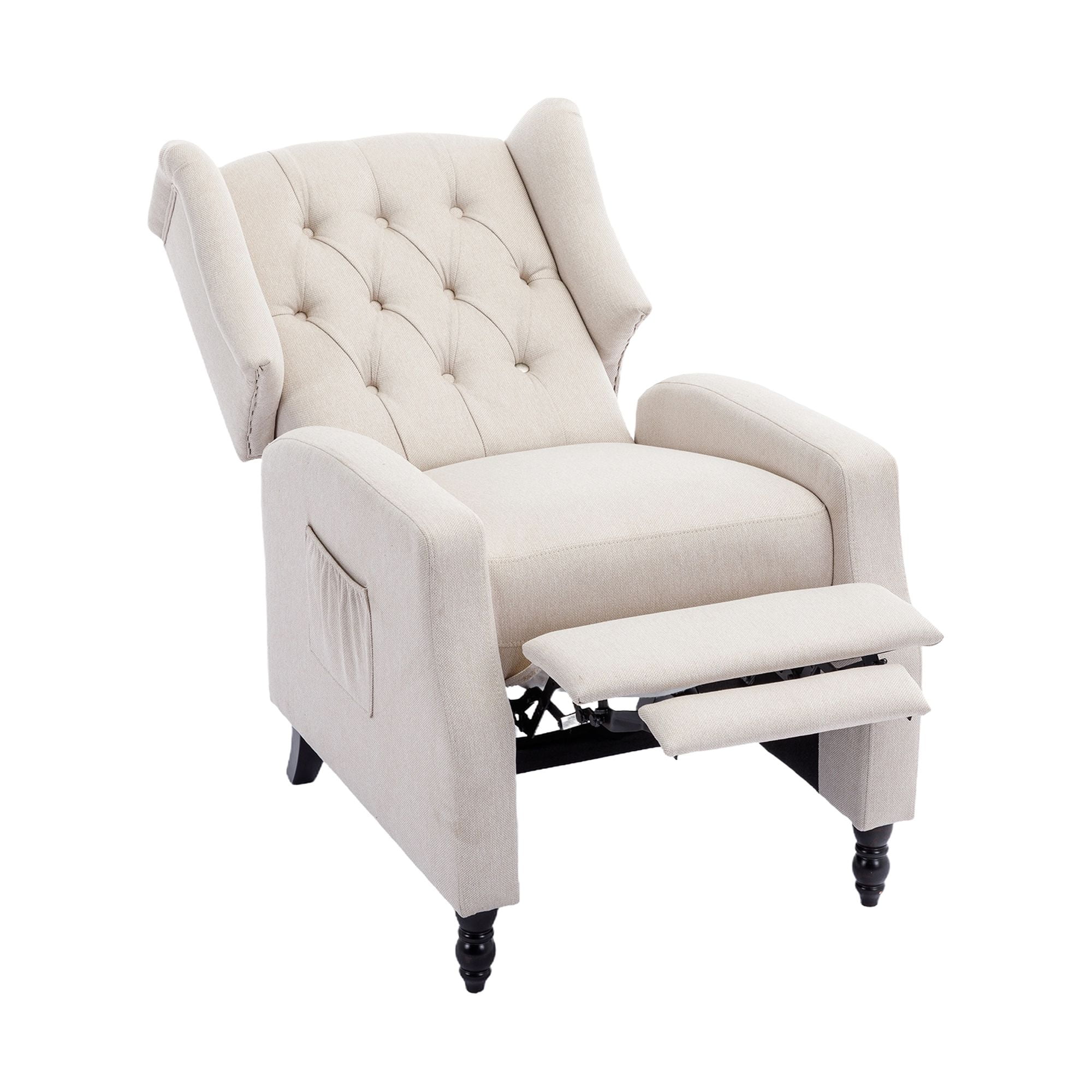 Resenkos Massage Recliner Chair, Fabric Recliner Sofa Home Theater Seating, Single Sofa Armchair Easy Lounge for Living Room, White Resenkos Massage Recliner Chair, Fabric Recliner Sofa Home Theater Seating, Single Sofa Armchair Easy Lounge for Living Room, White