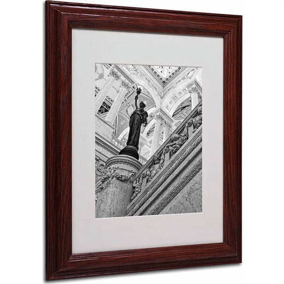 Trademark Fine Art "Library of Congress" Matted Framed Art by Gregory O'Hanlon, Wood Frame