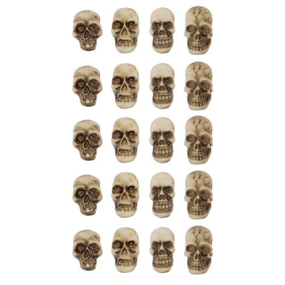 CIYISON 20Pcs Halloween Mini Skull Head Small Resin Realistic Skull Toy Figurine Decor