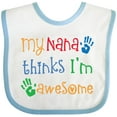 thumbnail image 3 of Inktastic My Nana Thinks Im Awesome Grandkid Boys or Girls Baby Bib, 3 of 4