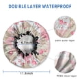 thumbnail image 3 of Shower Caps,Pioneer Flower Floral Print Pattern Waterproof Shower Cap for Women 4 Pieces,Double Reusable Hair Cover for Shower PEVA Elastic Stretch Hem, 3 of 7