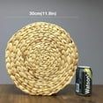 thumbnail image 4 of Natural Water Hyacinth Weave Placemat Round Braided Rattan Tablemats -11.8/13.5/14.5 inch, 4 of 7