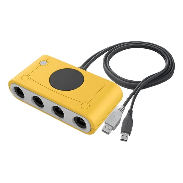 Adaptador Usb Gamecube Switch Pc Wii U 4 Controles Amarillo