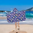 thumbnail image 2 of Yayeee Kids Hooded Towel with Hand Pockets Beach Soft Absorbent Bath Wrap 50 x 23.5 inch, Blue Colorful Candies, 2 of 5