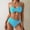 Sky Blue, variant on UTSJKR Women's Solid Cami Strap Bikini Set, Wire Free Triangle Split Bathing Suit, Sexy Slim Fit Holiday Beach Swimwear Black L