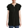 thumbnail image 4 of Time And Tru Women's Maternity Woven Pintuck Shirt, 4 of 6