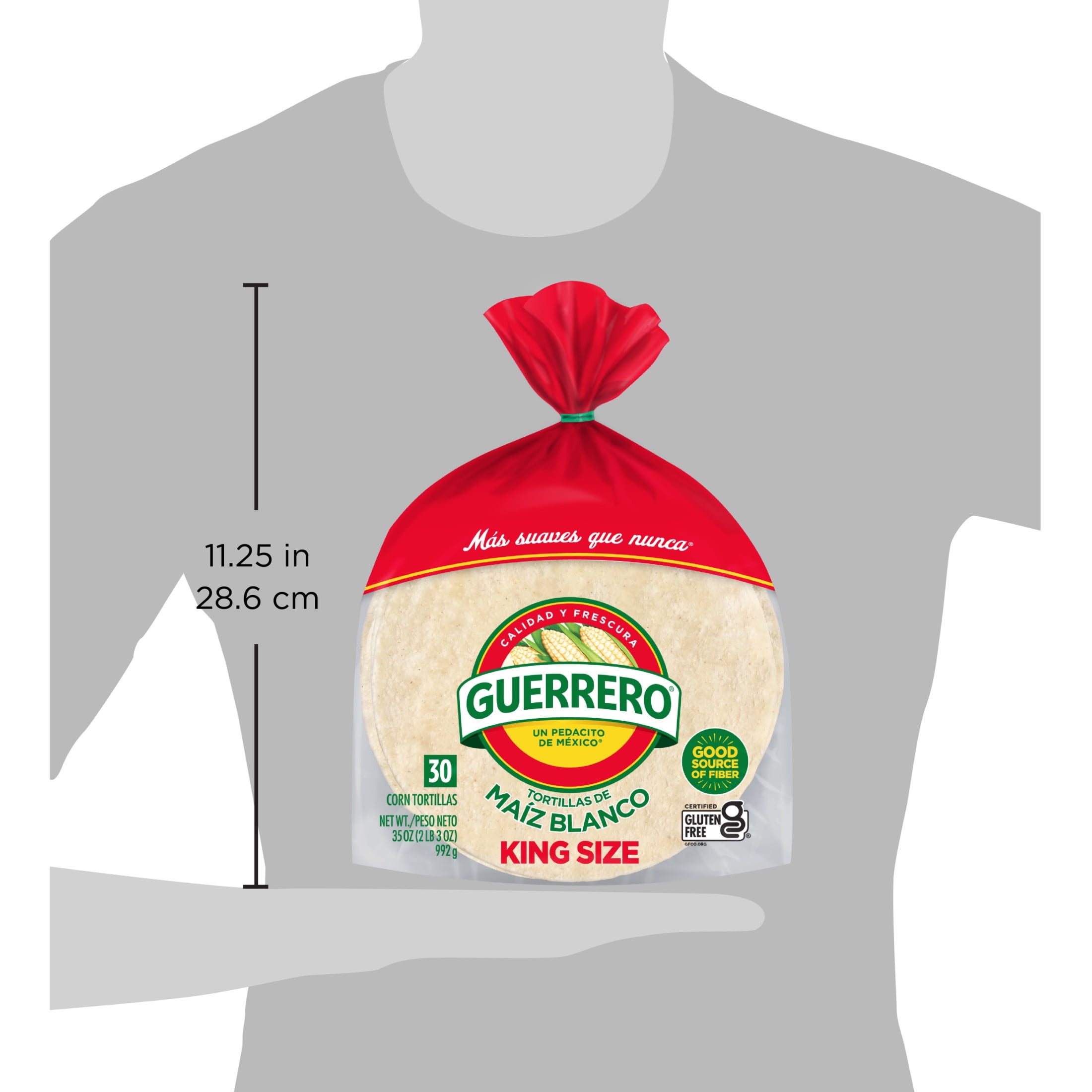 Guerrero White Corn King Size Tortillas, 30 Count