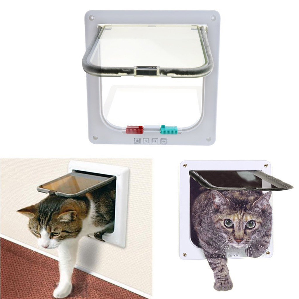 Large Cat Door Outer Size With 4 Way Locking Waterproof Cat Flap Door